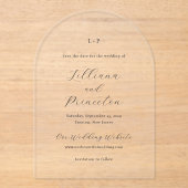 Lilliana Elegant Modern Wedding Save the Date Acryl Uitnodigingen (Voorkant)