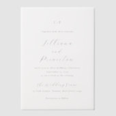 Lilliana Elegant Modern Wedding Vellum Uitnodigingen (Voorkant)