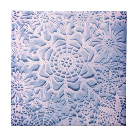 Lillian's Baby Blue Snowflake Sangria Tile Tegeltje (Voorkant)
