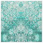 Lillian's Emerald Green Snowflakes Stof (Close Up)