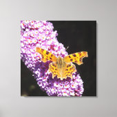 Lillic Flower met een vlinder erop Canvas Afdruk (Voorkant)