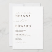 LILLIE Elegante Bruine Huwelijksuitnodiging Kaart (Voorkant)