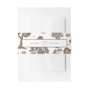 LILLIE Elegante Mocha Bruine bruiloft Uitnodigingen Wikkel