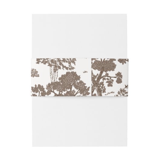 LILLIE Elegante Mocha Bruine bruiloft Uitnodigingen Wikkel (Achterkant Voorbeeld)