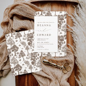 LILLIE Elegante Mocha Bruine Huwelijksuitnodiging Kaart