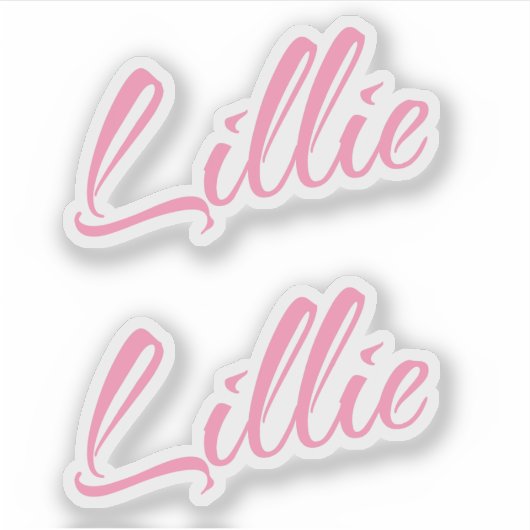 Lillie name roze x2 sticker (Voorkant)