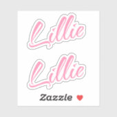 Lillie name roze x2 sticker (Vel)