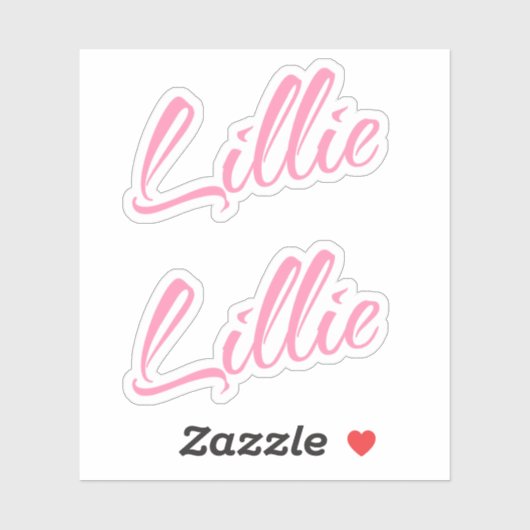 Lillie name roze x2 sticker (Vel)