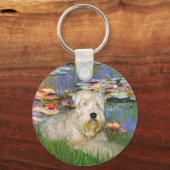 Lillies 2 - Wheaten Terrier 1 Sleutelhanger (Voorkant)