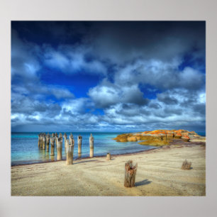 Lillies Beach Wybalena, Flinders Island Poster
