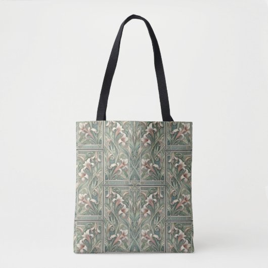 Lillies Dream Art Nouveau half drop Tote Bag (Voorkant)