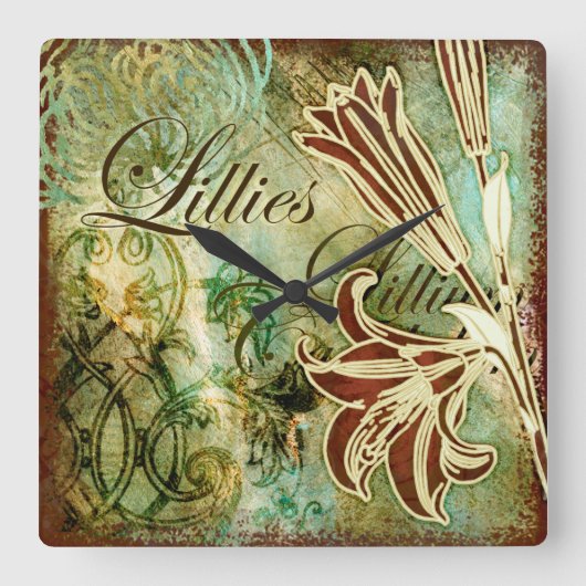 Lillies Vierkante Klok (Voorkant)