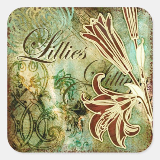 Lillies Vierkante Sticker (Voorkant)