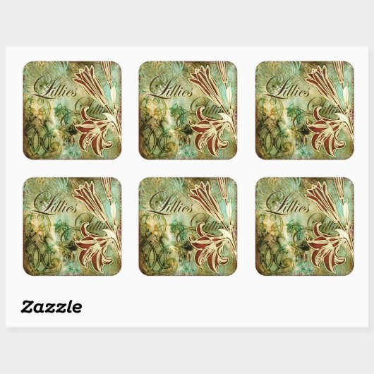 Lillies Vierkante Sticker (Vel)
