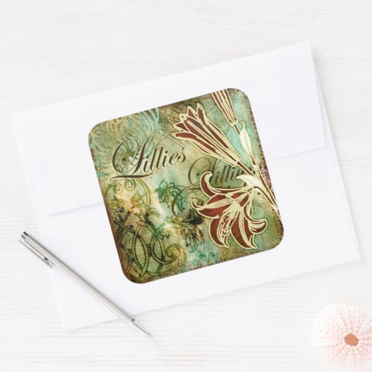 Lillies Vierkante Sticker (Envelop)