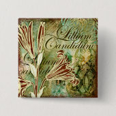 Lillium Candidum Vierkante Button 5,1 Cm (Voorkant)