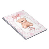 Lilly | Aangepaste Roze Teddybeer Nursery Design Notitieboek (Rechterzijde)
