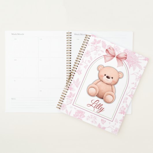 Lilly | Aangepaste Roze Teddybeer Nursery Design Planner (Display)
