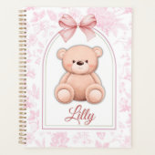 Lilly | Aangepaste Roze Teddybeer Nursery Design Planner (Voorkant)