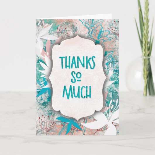 Lilly Blue Thank You – Modern Floral Appreciation  Kaart (Voorkant)