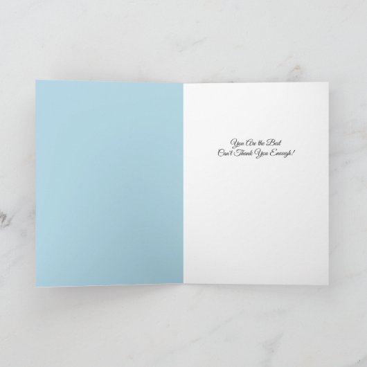 Lilly Blue Thank You – Modern Floral Appreciation Kaart (Binnen)