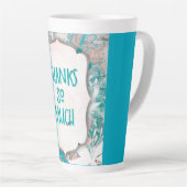 Lilly Blue Thank You – Modern Floral Appreciation  Latte Mok (Rechterhoek)