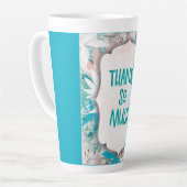 Lilly Blue Thank You – Modern Floral Appreciation  Latte Mok (Linkerhoek)