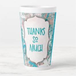 Lilly Blue Thank You – Modern Floral Appreciation  Latte Mok