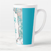 Lilly Blue Thank You – Modern Floral Appreciation  Latte Mok (Rechts)