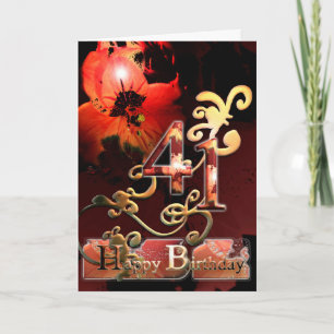 Lilly Dream bloem Gelukkig 41e Verjaardag sierlijk Kaart