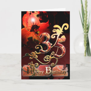 Lilly Dream flower Happy 35 Birthday floral Kaart