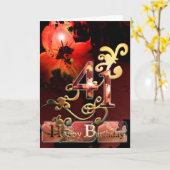 Lilly Droom bloem Gelukkig 41e Verjaardag sierlijk Kaart (Gele Bloem)