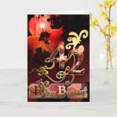 Lilly Droom bloem Gelukkig 42e verjaardag bloemstu Kaart (Gele Bloem)