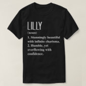 Lilly First Name Definition Personalized Gift Idea T-shirt (Design voorkant)