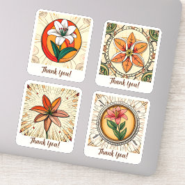 Lilly Flowers Groovy Retro Personalized Sticker