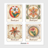 Lilly Flowers Groovy Retro Personalized Sticker (Vel)