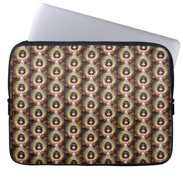 Lilly grillige paddenstoelenfee laptop sleeve (Voorkant)