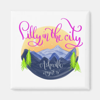 Lilly in City - Asheville Ceramic Ornament Magneet