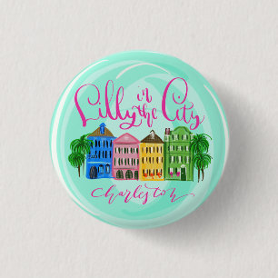 Lilly in de stad - Charleston Ronde Button 3,2 Cm