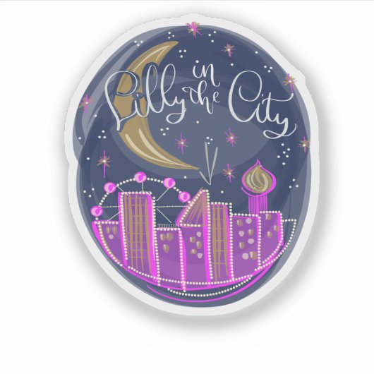 Lilly in de stad - Logo Tas Sticker (Voorkant)