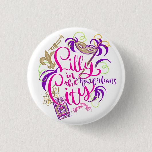 Lilly in de stad - New Orleans Ronde Button 3,2 Cm (Voorkant)