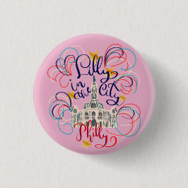 Lilly in de stad - Philadelphia Ronde Button 3,2 Cm