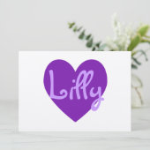 Lilly in Paars Kaart (Staand voorkant)