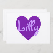 Lilly in Paars Kaart (Voorkant / Achterkant)