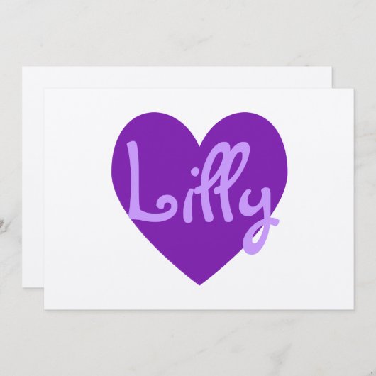Lilly in Paars Kaart (Voorkant / Achterkant)