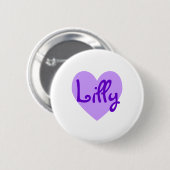 Lilly in Paars Ronde Button 5,7 Cm (Voorkant /achterkant)