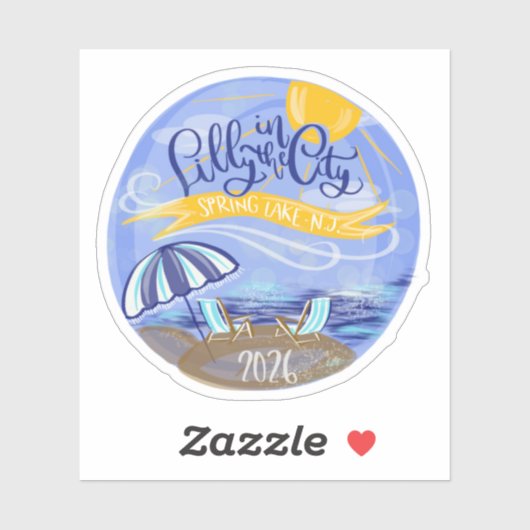 Lilly in the City - Spring Lake, NJ - Sticker (Vel)