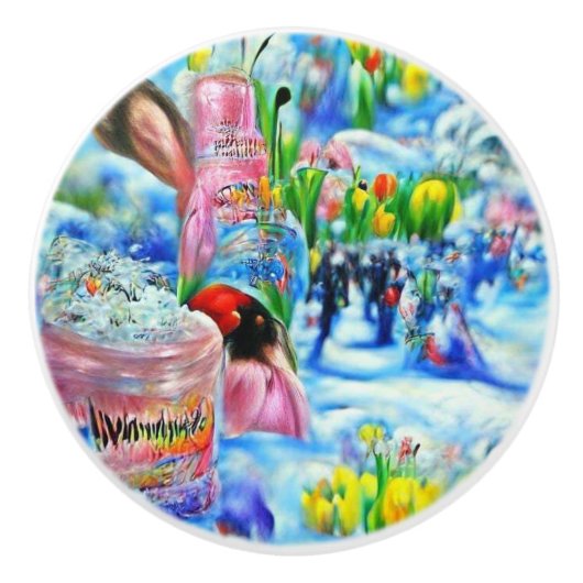 Lilly Keramische Knop (Voorkant)