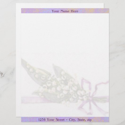 Lilly of the Valley letterhead Briefhoofd Ontwerp (Voorkant / Achterkant)