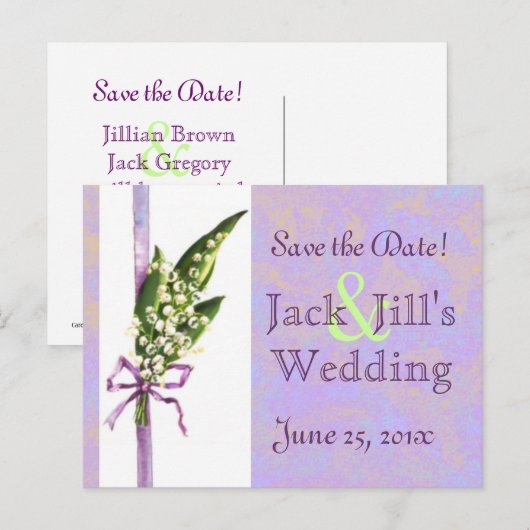 Lilly of the Valley SAVE THE DATE briefkaart (Voorkant / Achterkant)